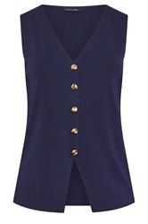 EVANS Curve Navy Blue Knitted Waistcoat