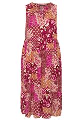 EVANS Plus Size Orange Paisley Tie Neck Dress 5