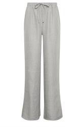 LTS Tall Light Grey Textured Wide Leg Trousers