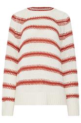 LTS Tall White & Red Stripe Knit Jumper
