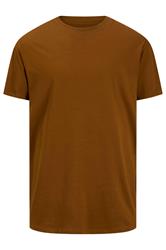 JACK & JONES Big & Tall Monks Robe Brown Basic T-Shirt