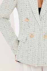STAR White Boucle Checked Blazer | StarByJM 4