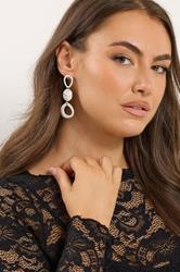 Silver Tone Triple Drop Earrings | Yours Clothing 1