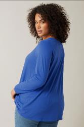 EVANS Plus Size Blue Premium Ribbed Modal Blend Swing Top | Evans 4