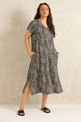 EVANS Plus Size Natural Brown Leopard Print Cotton Dress | Evans  2