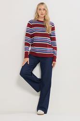 LTS Tall Red Knitted Stripe Jumper | Long Tall Sally 2
