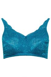 YOURS Curve Turquoise Green Lace Bra