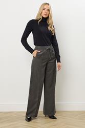 LTS Tall Grey Brushed Wide Leg Trousers | Long Tall Sally 3