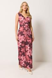LTS Tall Women's Pink Floral Scarf Detail Maxi Dress | Long Tall Sally 1