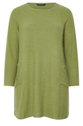 EVANS Curve Green Front Pocket Tunic Jumper