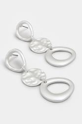 Silver Tone Triple Drop Earrings | Yours Clothing 2