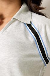 PixieGirl Petite Grey Marl Stripe Collar Sweatshirt | PixieGirl 4