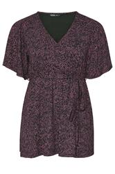 YOURS Plus Size Black Dot Print Wrap Top | Yours Clothing 5