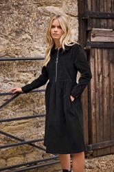 M&Co Petite Black Cord Zip Shirt Dress | M&Co 3
