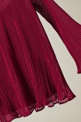 EVANS Plus Size Burgundy Red Pleat Blouse | Evans 7