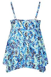YOURS Plus Size Blue Animal Print Wrap Tankini Top | Yours Clothing 10