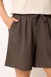 YOURS Plus Size Chocolate Brown Textured Shorts | Yours Clothing 4