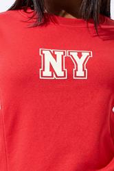 LIMITED COLLECTION Plus Size Red 'NY' Stripe Sweatshirt | Yours Clothing 5