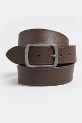 BadRhino Brown Plain Leather Belt