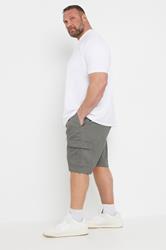 BadRhino Big & Tall Charcoal Grey Elasticated Waist Stretch Cargo Shorts | BadRhino 2