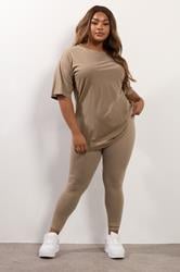 YOURS Plus Size Natural Brown Leggings | Yours Clothing 1