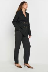 LTS Tall Black Pleated Barrel Leg Trousers | Long Tall Sally 1