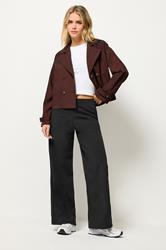 PixieGirl Petite Women's Black Scuba Wide Leg Trousers  3