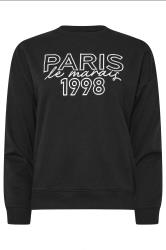 PixieGirl Petite Women's Black Jersey 'Paris' Slogan Sweatshirt | PixieGirl 6