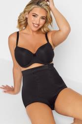  Plus Size Black Satin Control High Waisted Full Brief | Yours Clothing 3