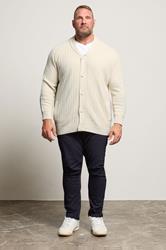 BadRhino Big & Tall Natural Brown Knitted Shawl Cardigan | BadRhino 1