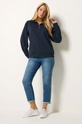 M&Co Navy Blue Half Zip Sweatshirt | M&Co 2