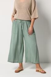 YOURS Plus Size Sage Green Chambray Culottes | Yours Clothing 3