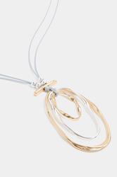 Gold & Silver Tone Pendant Long Necklace | Yours Clothing 2