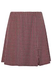 YOURS Curve Red Check Mini Skirt