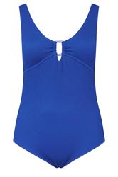 YOURS Curve Cobalt Blue Buckle Textured Swimsuit