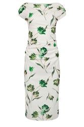 STAR White Floral Draped Midi Dress | StarByJM 5