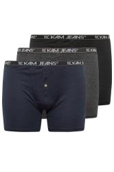 KAM 3 PACK Navy Blue & Grey Assorted Boxers | BadRhino 3