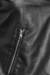 Petite Black Faux Leather Biker Jacket | PixieGirl  5