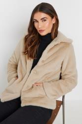 LTS Tall Beige Brown Faux Fur Coat | Long Tall Sally 3