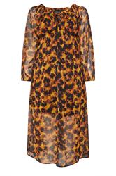LIMITED COLLECTION Plus Size Brown Tortoiseshell Ruffle Maxi Dress | Yours Clothing 5