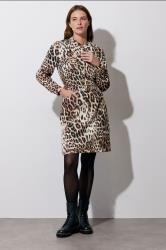 STAR Beige Brown Denim Leopard Print Dress | StarByJM 1