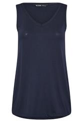 YOURS Curve Navy Blue V-Neck Core Vest Top
