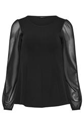 LTS Tall Black Corset Body Mesh Blouse | Long Tall Sally 6