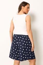 YOURS Plus Size Navy Blue Polka Dot Shorts | Yours Clothing 2