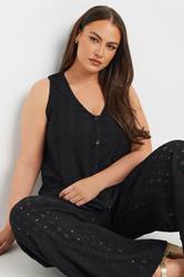 YOURS Plus Size Black Broderie Anglaise Waistcoat | Yours Clothing 4