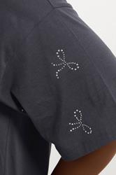 YOURS Plus Size Grey Embellished Bow Oversized T-Shirt | Yours Clothing 5