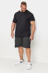 D555 Big & Tall Grey Cotton Jogger Shorts | BadRhino 1