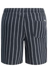 JACK & JONES Big & Tall Navy Blue & White Stripe Jogger Shorts | BadRhino 4