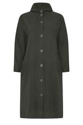 YOURS Curve Khaki Green Button Through Hooded Jacket