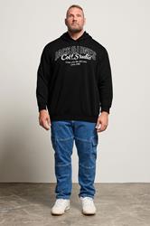 JACK & JONES Big & Tall Black Printed Hoodie | BadRhino 1